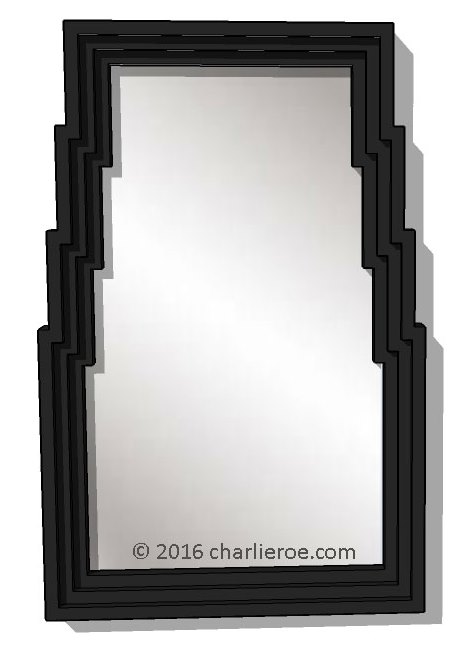 CR Mackintosh 'Derngate' style stepped Skyscraper mirror frame