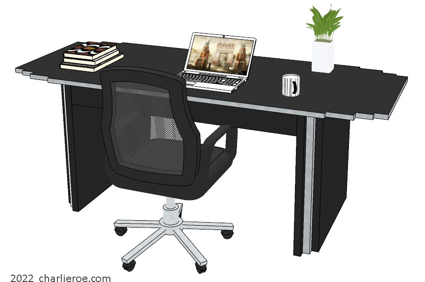New Art Deco Paul Frankl Skyscraper style wood & lacquered painted stepped home office desk