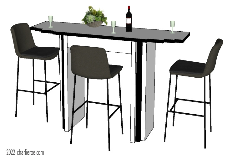 new Art Deco bar table painted lacquered