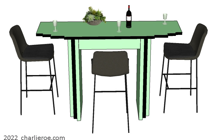 new Art Deco bar table painted lacquered
