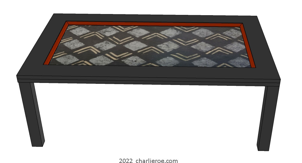 New Art Deco coffee side sofa lamp table with decorative hand painted Abstract art pattern design