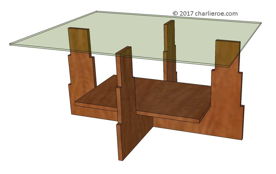 new Art Deco 'Skyscraper' style stepped side lamp sofa coffee table
