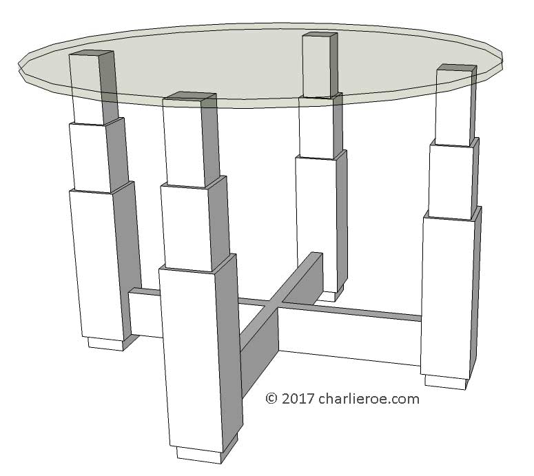 new Art Deco 'Skyscraper' style stepped side lamp sofa coffee table