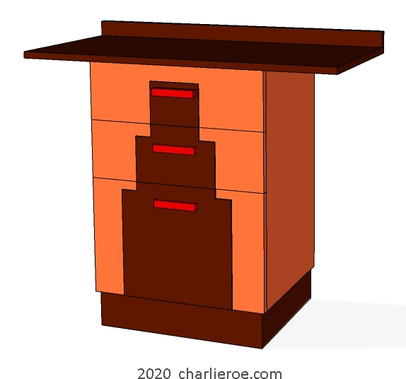 new Art Deco stepped Skyscraper style 3 drawer console side table storage cupboard