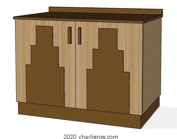 new Art Deco Skyscraper style stepped console side table