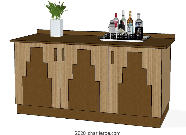 new Art Deco Skyscraper style stepped console side table design
