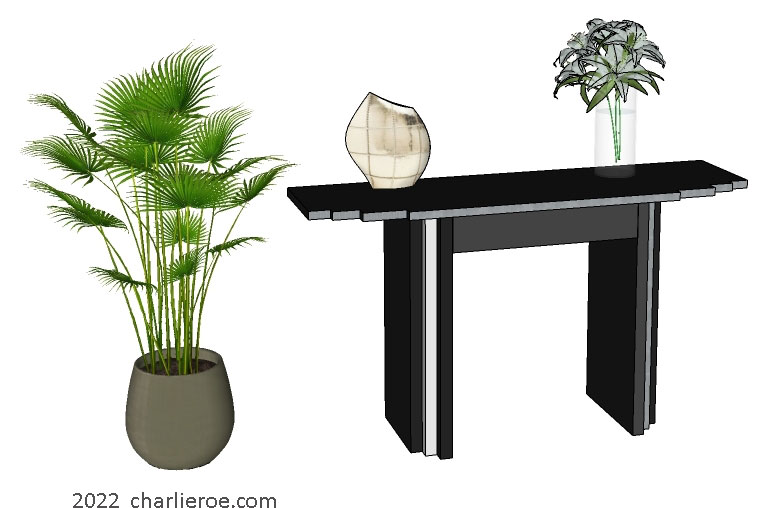 new Art Deco stepped painted lacquered console side table
