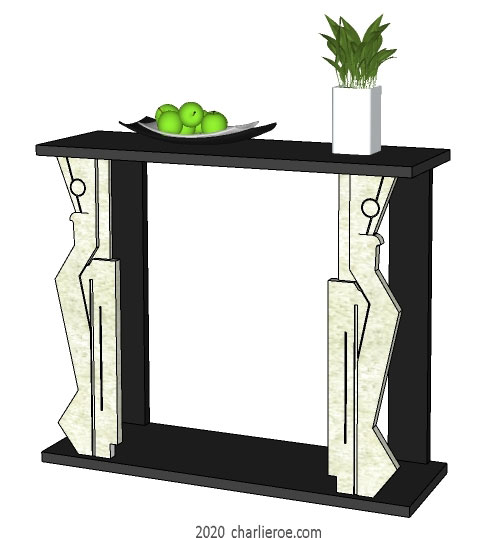 new Joseph Csaky Art Deco Cubist design console table in painted finish