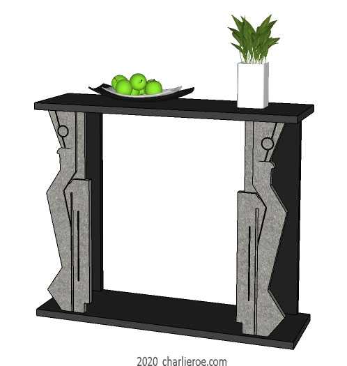 new Joseph Csaky Art Deco Cubist design console table in painted finish