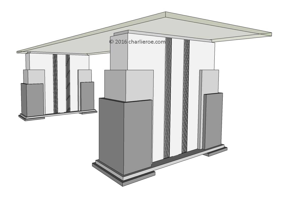 new Art Deco 'Skyscraper' style stepped dining table with glass top