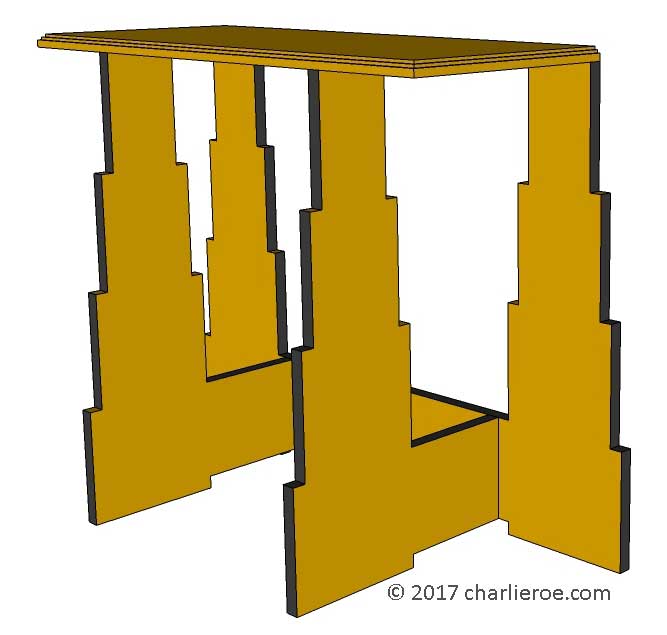 new Art Deco 'Skyscraper' style stepped side lamp sofa console side table