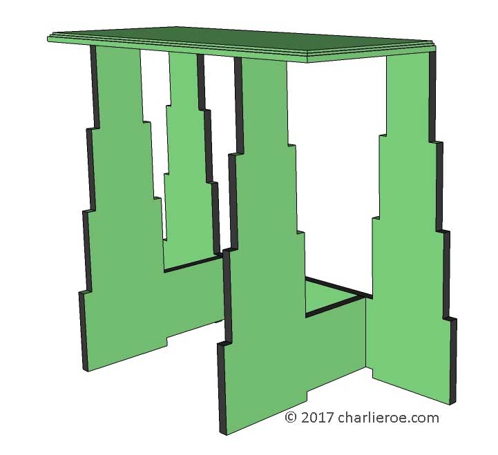 new Art Deco 'Skyscraper' style stepped side lamp sofa console side table