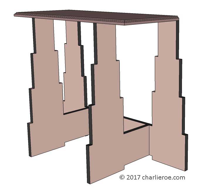 new Art Deco 'Skyscraper' style stepped side lamp sofa console side table