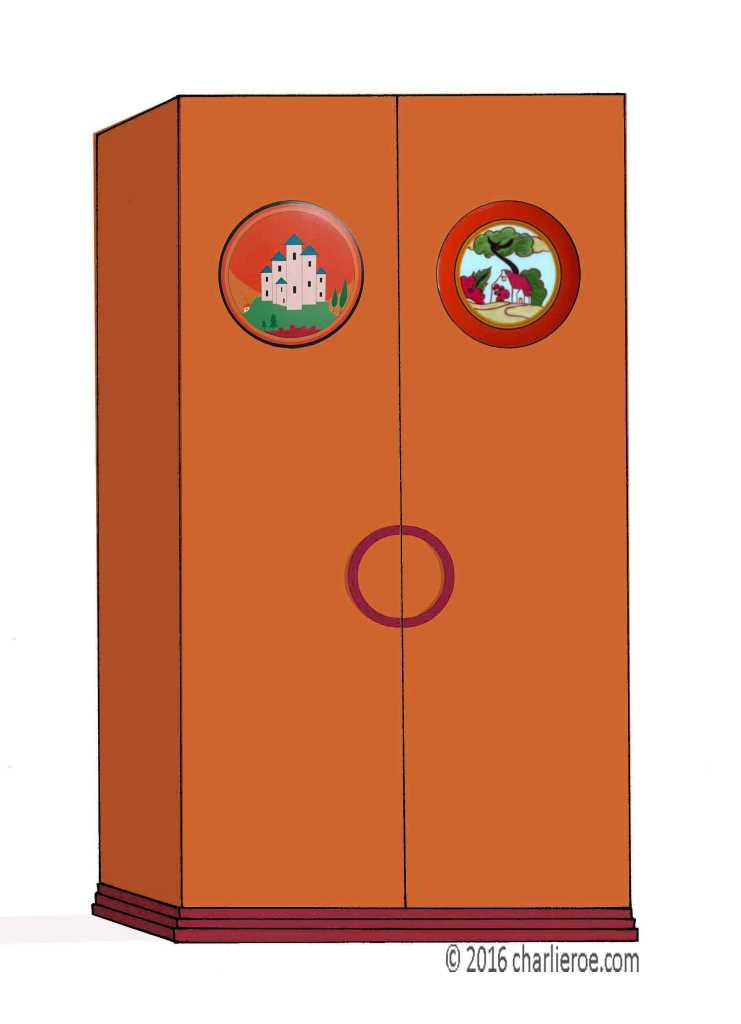 Clarice Cliff Art deco painted wardrobe design