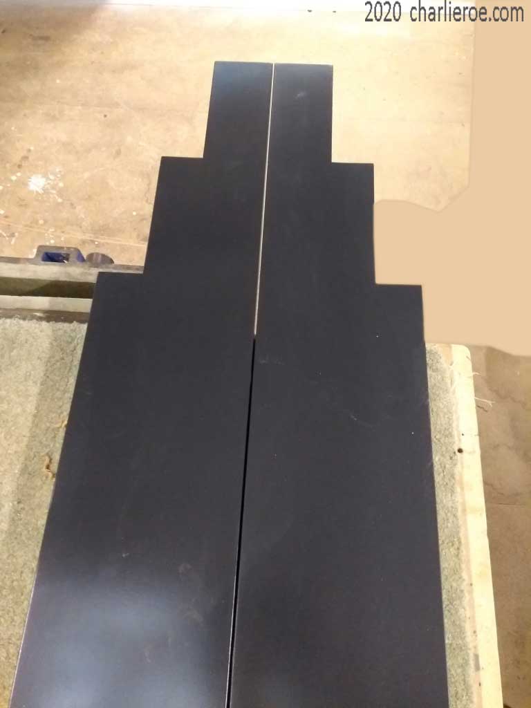 New Art Deco stepped skyscraper style laquered wooden cabinet cupboard furniture wardrobe door handles