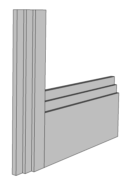 New Art Deco stepped skirting board joinery & interior woodwork primed ready for painting