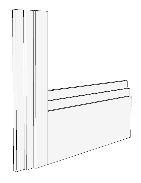 New Art Deco stepped skirting board joinery & interior woodwork primed ready for painting