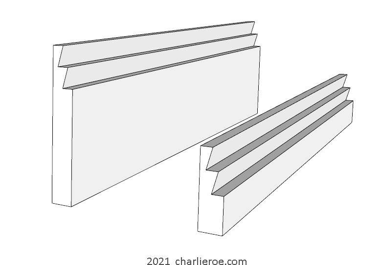 New Art Deco Zig-zag Moderne stepped skirting base board & door architrave trim interior woodwork joinery