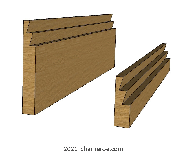 New Art Deco Zig-zag Moderne stepped skirting base board & door architrave trim interior woodwork joinery