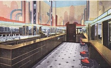 Art Deco Streamline Moderne bar from 1930's