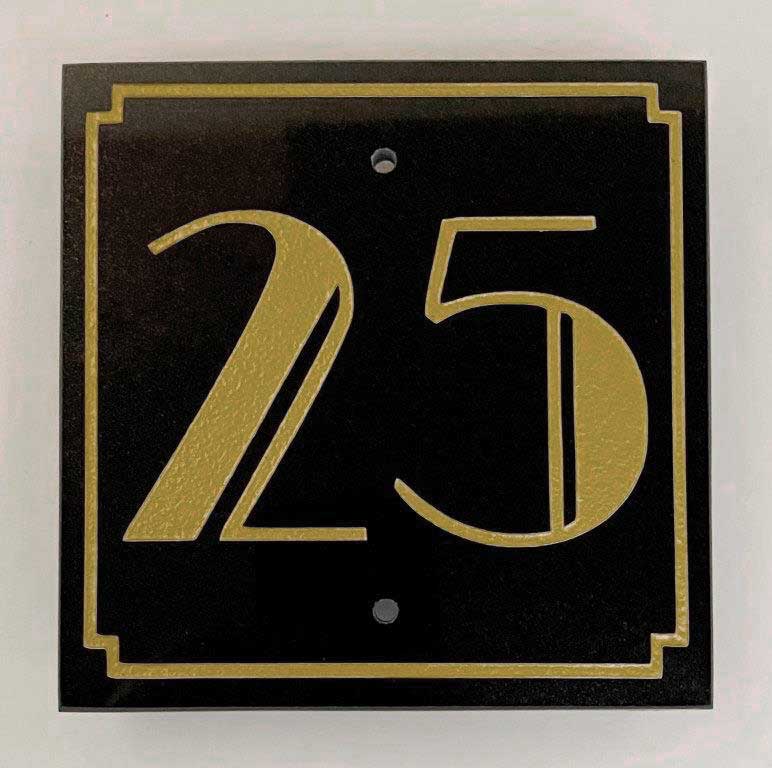New Art Deco House numbers & name signs with stepped outline - Type 5 sign