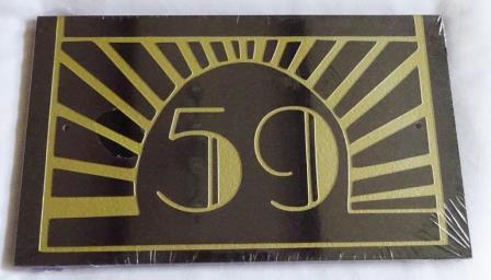 new Art Deco House numbers & name signs with gold on stone granite