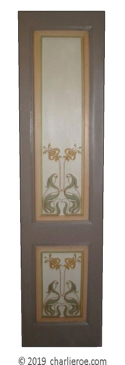 new Jugendstil Art Nouveau wardrobes with painted Jugendstil designs on the door panels