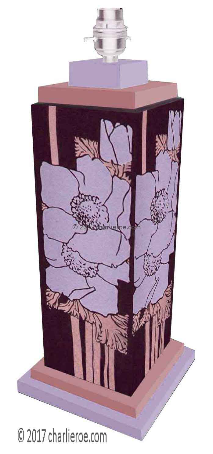 new Art Nouveau Jugendstil hand painted table lamp