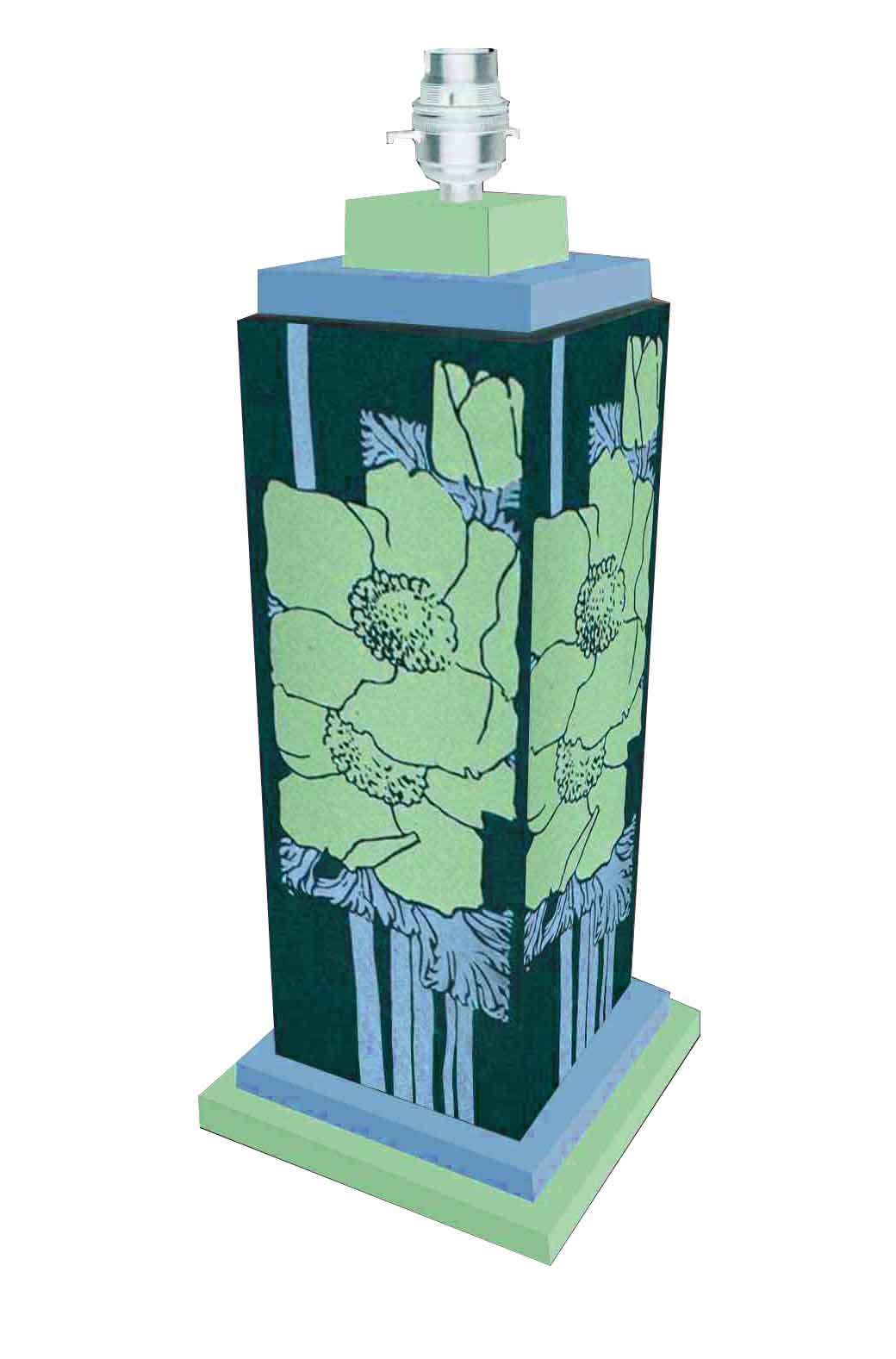 new Art Nouveau Jugendstil hand painted table lamp