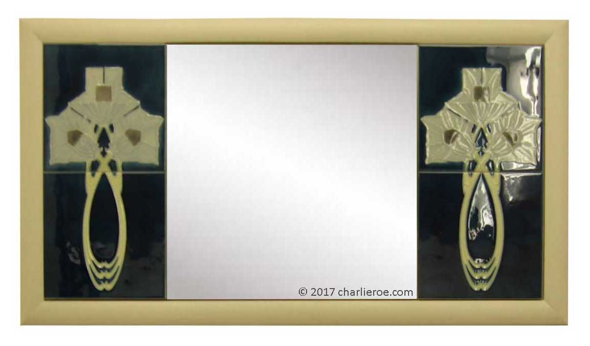 new Art Nouveau Jugendstil tiled wall mirror