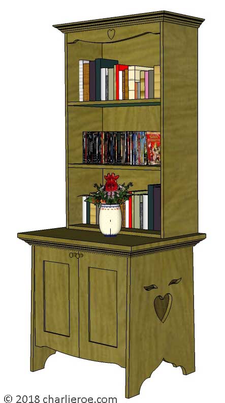 new C F A Voysey Oak Arts & Crafts Movement dark oak bookcase
