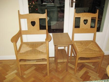 CFA Voysey Oak Arts & Crafts Movement oak carver & dining chair furniture