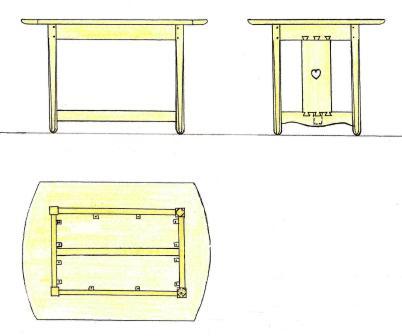CFA Voysey Arts & Crafts Movement Oak coffee table furniture