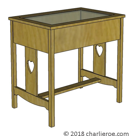 New CFA Voysey Arts & Crafts Movement medium oak display table  for showing memorabilia