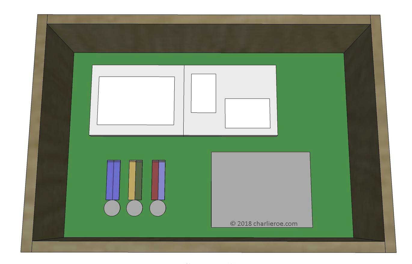 New CFA Voysey Arts & Crafts Movement oak display table plan of the interior