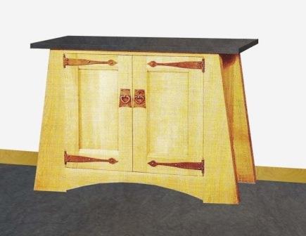 CFA Voysey Arts & Crafts Movement Oak sideboard with long strap hinges furniture