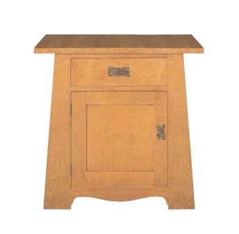 new CFA Voysey Arts & Crafts Movement Oak sideboard with 1 door & drawer