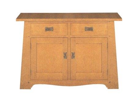 new CFA Voysey Arts & Crafts Movement Oak sideboard with 2 doors & drawers