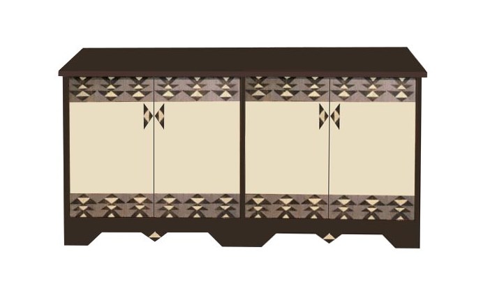 new Frank Lloyd Wright Prairie Usonian style Arts & Crafts Movement new 4 door bathroom vanity unit