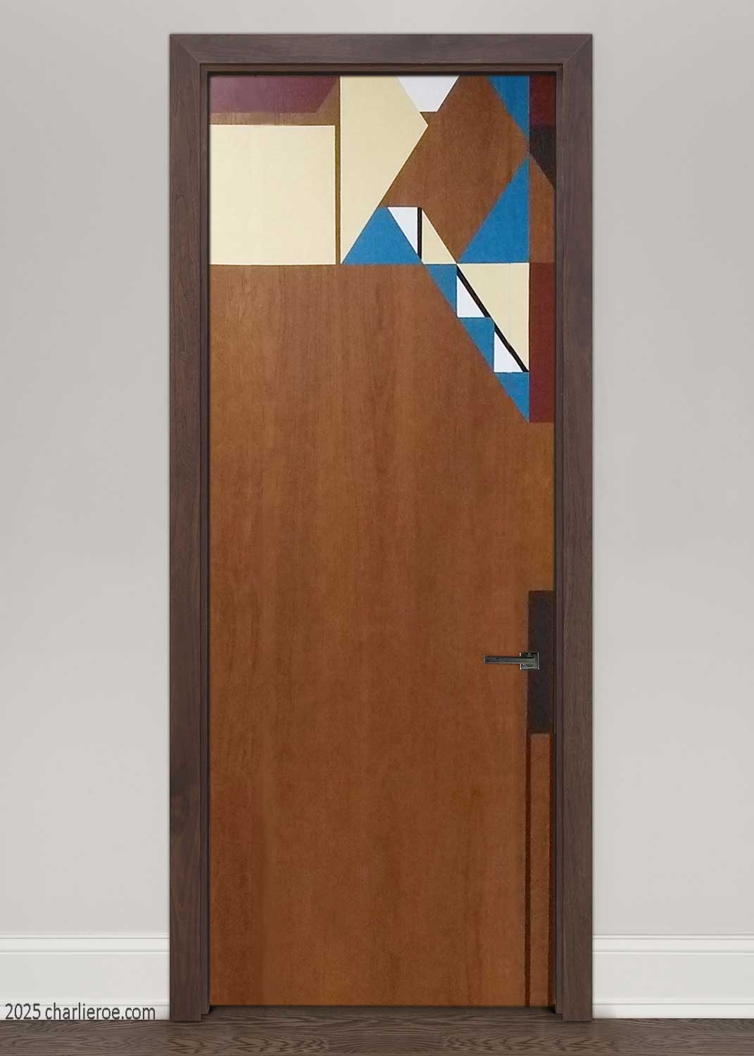 New Frank Lloyd Wright Arts & Crafts style interior door with oak & painted finish