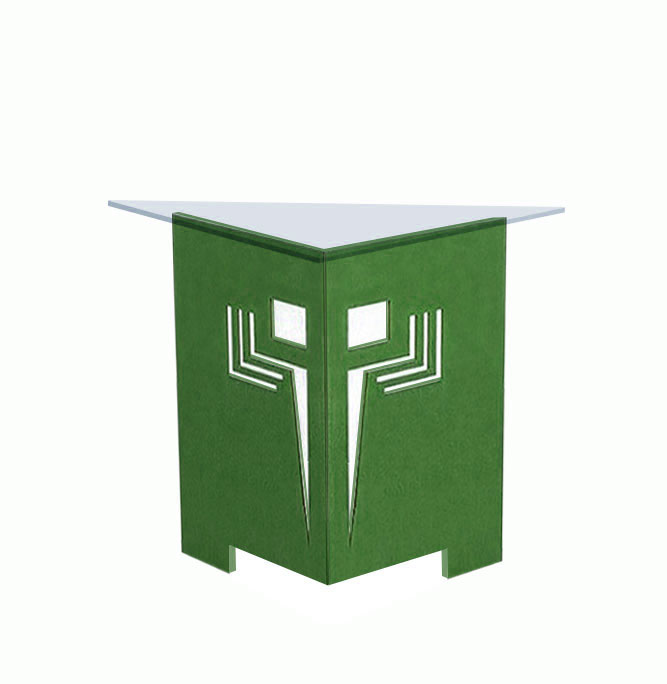 New Frank Lloyd Wright Arts & Crafts Mission Prairie Usonian style oak & painted side console tables