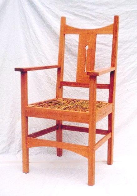 new Arts & Crafts Movement Oak carver chair in medium oak finish