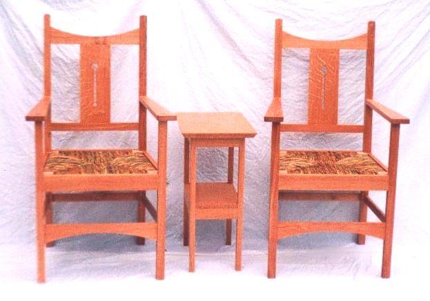 new Arts & Crafts Movement Oak carver chair in medium oak finish