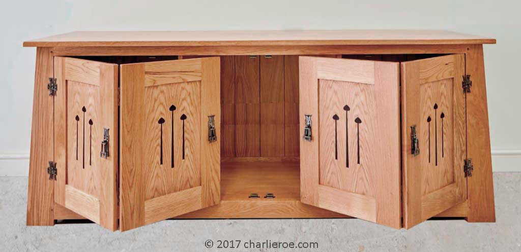 new Oak Arts & Crafts Movement Oak Sideboard with inlaid marquetry panels