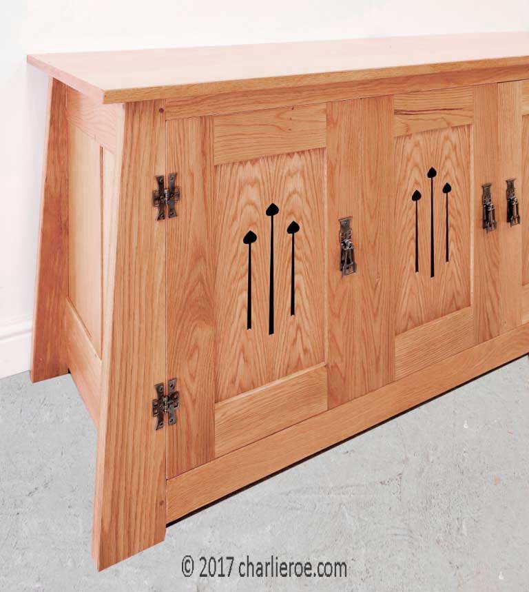 new Oak Arts & Crafts Movement Oak Sideboard with inlaid marquetry panels