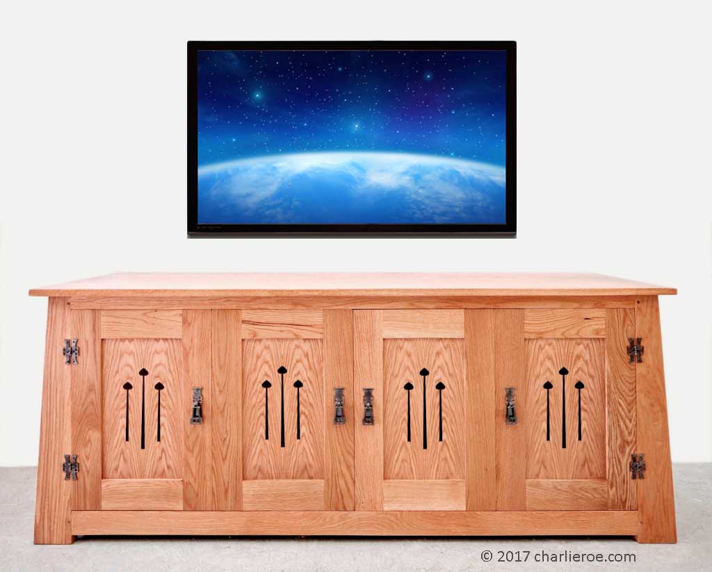 new Oak Arts & Crafts Movement Oak Sideboard with inlaid marquetry panels