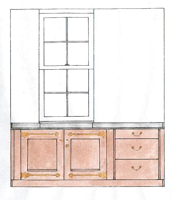 new CFA Voysey Arts & Crafts Movement Oak built-in 2 door & drawers Sideboard