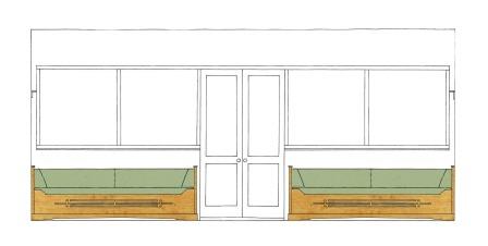 New Arts & Crafts Movement Frank Lloyd Wright Mission Prairie style oak built in sofa window seat