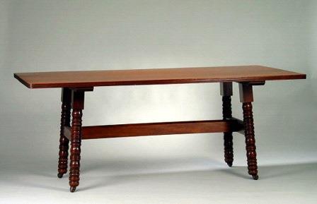 Wm Morris & Co. wooden dining table with turned bobbim legs