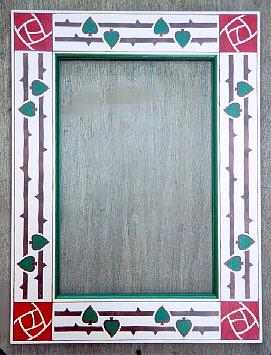 Arts & Crafts decorative painted mirror frame